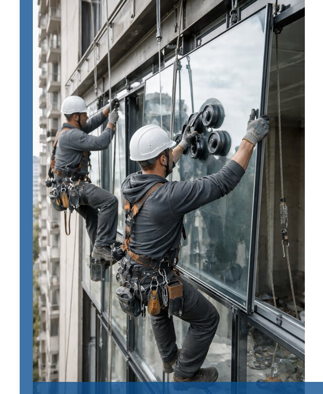 Витражное остекление фасадов и лоджий в Салехарде под ключ