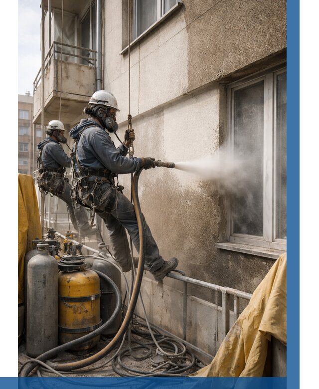 Пескоструйная очистка фасада в Салехарде от 696 р. | ВЫСОТНИК-Слх