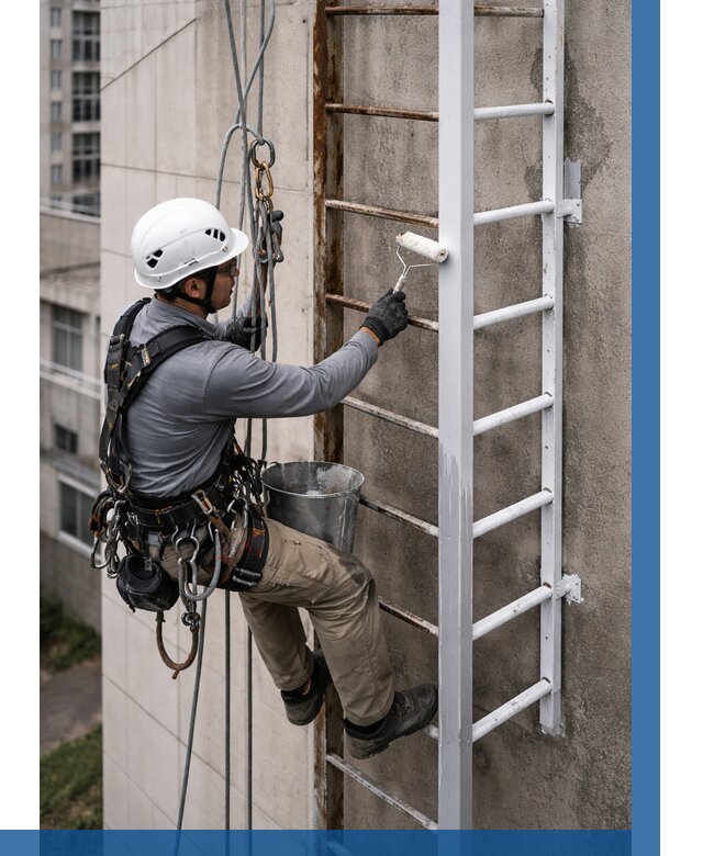 Покраска пожарных лестниц в Салехарде от 4817 р. | ВЫСОТНИК-Слх