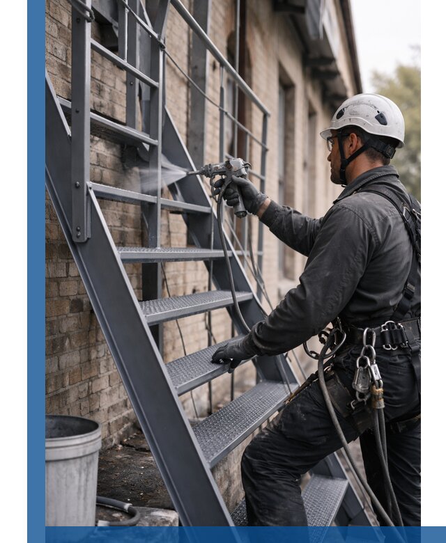 Покраска и антикоррозионная защита пожарных лестниц в Салехарде