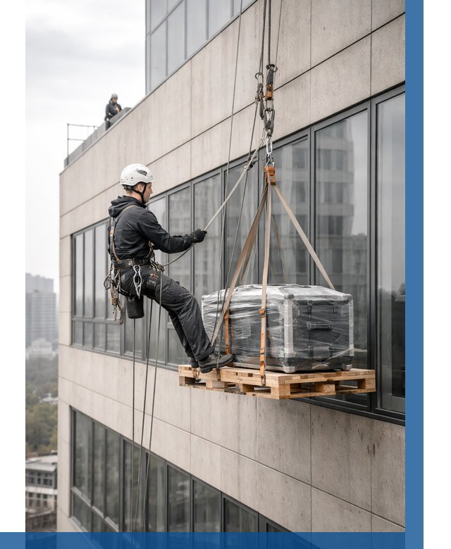 Спуск груза по фасаду в Салехарде от 3746 р. | ВЫСОТНИК-Слх