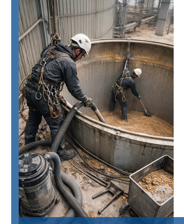 Профессиональная чистка зерновых бункеров в Салехарде с выездом