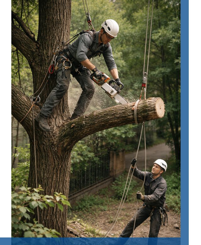 Спил деревьев альпинистами в Салехарде от 8563 р. | ВЫСОТНИК-Слх