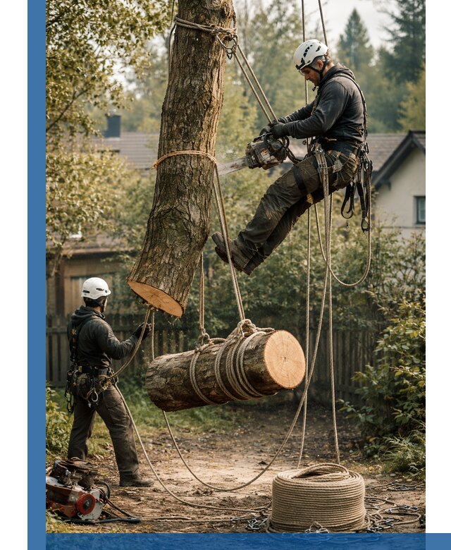 Валка деревьев частями в Салехарде, безопасно и аккуратно
