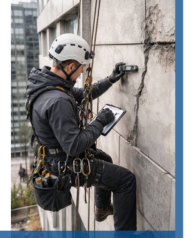 Обследование фасада альпинистами в Салехарде от 128 р. | ВЫСОТНИК-Слх