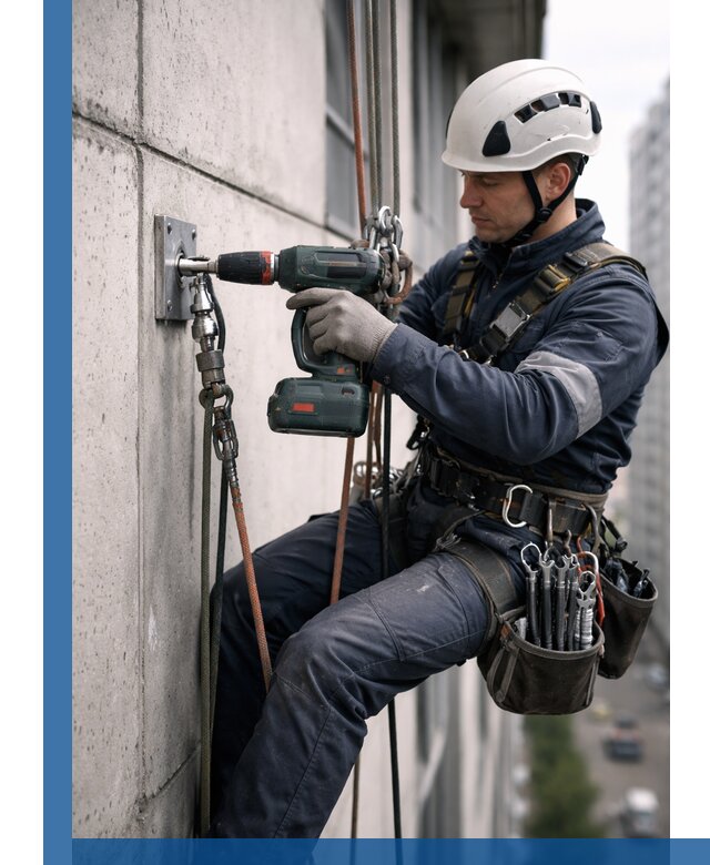 Установка анкерных точек для высотных работ в Салехарде